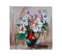 Biscottini Tableau sur toile 62 x 62 cm | Tableau salon peinture à l'huile | Tableaux de bureau et pour la maison