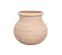Biscottini Vase en terre cuite artisanal 31 x 31 x 29 cm - Vase d'extérieur et intérieur rond - Pots décoratifs fabriqués en Italie - Pots à fleurs Extérieur - Jardinière pour plantes en terre cuite