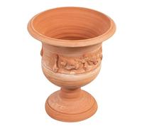 Biscottini Vase en terre cuite artisanal 35 x 40 x 35 cm - Vase en coupe pour extérieur et intérieur - Vases Grands fabriqués en Italie - Vases pour plantes extérieures - Pot de fleurs rond en terre