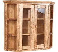 Biscottini Vitrine d'exposition en Bois Massif Blanc 86,5X21,5X75 cm - Meuble Cuisine ou vitrine Salon - Meubles Shabby Chic Maison - Vitrine d'exposition