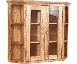 Biscottini Vitrine d'exposition en Bois Massif Blanc 86,5X21,5X75 cm - Meuble Cuisine ou vitrine Salon - Meubles Shabby Chic Maison - Vitrine d'exposition