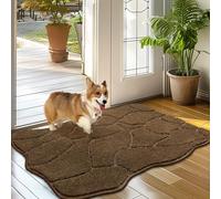 Biscpro Paillasson Intérieur Doux 50x80cm Antidérapant et Lavable Tapis de Porte d'Entrée Tapis de Sol pour Chien pour l'Entrée la Porte d'Entrée Le Couloir-Brun