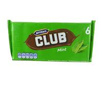 Biscuit au chocolat à la menthe McVitie's Club - 6 barres par paquet - Lot de 6