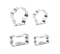 Biscuit en forme d'os en acier inoxydable pour chiens et animaux de compagnie, outil de cuisson pour faire des biscuits d'empreintes de pattes, des biscuits fondants et des friandises faites maison