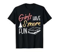 Biscuit Graham Cracker Girls Have S'more Fun Camping T-Shirt Graphique avec Valeur, Homme, Noir, L