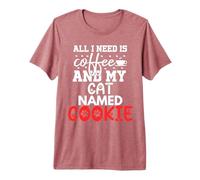 Biscuit nom Chat Cadeaux All I Need is Coffee Cat Named Cookie T-Shirt Haut de Gamme