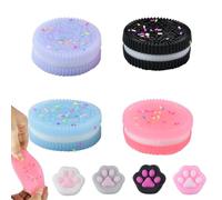 Biscuit Stress Relief Toy,Squishy Anti Stress,4 Pièces Squishy Oreoes et 4 Patte de Chat Squishy，Jouet Anti Stress pour Soulage Le Stress