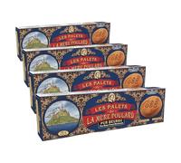 Biscuiterie Mère Poulard Etui Collector Bleu Palets Tout Chocolat Recette Traditionnelle & Authentique sans Huile de Palme 8 Biscuits 125 g (Lot de 4)