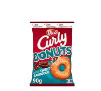 Biscuits Apéritifs Donuts Soufflés Cacahuète Saveur Barbecue Sucrée-Salée, 90 g, Fabriqués en France, Sans Huile de Palme ni Conservateur - Lot de 4