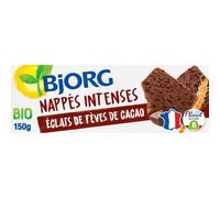 Biscuits carrés au chocolat intense nappé, éclats de fèves de cacao, 150 g, à la farine complète de blé et d'épeautre, fabrication française - Lot de 3