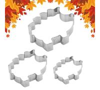 Biscuits Cutter - 3 Pieces Hedgehog Motif Easy Demold Baking Tools, Stainless Steel Cookie and Pastry Molds | Perfect for Fruit Pastries, Doughs, Home Baking, Party, Birthday, Holiday, Kitchen Dessert