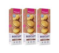 Biscuits Fourrés | 4 Sachets de 2 Biscuits | Riche en Fibres | Sans Gluten ni Huile de Palme et Végan | Laboratoire Milical (Lot de 3) (Chocolat)