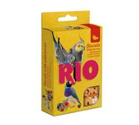 RIO Biscuits aux baies sauvages | Pack Double | 2 x 35 g | Aliment complémentaire pour oiseaux d’ornement | Composé d'œufs entiers et de céréales | Pour une alimentation variée