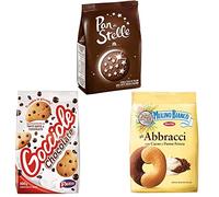 Biscuits italiens PAN DI Stelle + ABBRACCI + GOCCIOLE AL Cioccolato