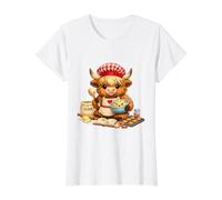 Biscuits Mignons avec des pépites de Chocolat en Forme de Vache des Highlands T-Shirt Graphique avec Valeur, Femme, Blanc, L