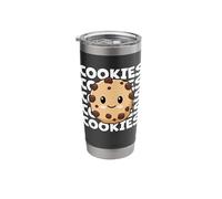 Biscuits mignons et adorables biscuits aux pépites de chocolat Kawaii Gobelet isotherme en acier inoxydable double paroi