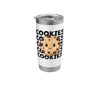 Biscuits mignons et adorables biscuits aux pépites de chocolat Kawaii Gobelet isotherme en acier inoxydable double paroi