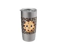 Biscuits mignons et adorables biscuits aux pépites de chocolat Kawaii Gobelet isotherme en acier inoxydable double paroi