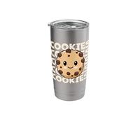 Biscuits mignons et adorables biscuits aux pépites de chocolat Kawaii Gobelet isotherme en acier inoxydable double paroi