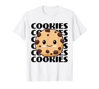 Biscuits Mignons et adorables Biscuits aux pépites de Chocolat Kawaii T-Shirt Graphique avec Valeur, Homme, Blanc, S