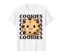 Biscuits Mignons et adorables Biscuits aux pépites de Chocolat Kawaii T-Shirt Graphique avec Valeur, Homme, Blanc, L