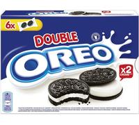 Biscuits Oreo double cacao fourrés à la vanille 170 g (12 pièces)
