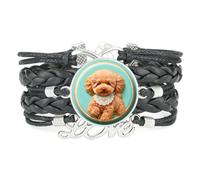 Biscuits Originaux Et Créatifs Teddy Dog, Bracelet Ajustable En Cuir Tress