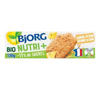 Biscuits réduits en sucres pour un pause équilibrée - BJORG Bio Avoine Citron Chia, 130g - Lot de 3
