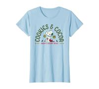 Biscuits Snoopy de Noël aux arachides et au Cacao T-Shirt, Femme, Bleu Céleste, XL