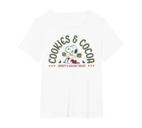 Biscuits Snoopy de Noël aux arachides et au Cacao T-Shirt, Femme Grandes Tailles, Blanc, 2X