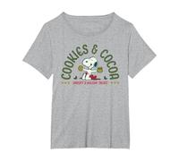 Biscuits Snoopy de Noël aux arachides et au Cacao T-Shirt, Femme Grandes Tailles, Gris Chiné, 4X