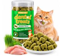 Biscuits verts pour chat - Riches en vitamines - Goût de poulet - Contrôle de la plaque dentaire et du tartre - Pour des dents et des gencives saines - Sans colorants artificiels - 400 g