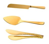Bisda 3 Pièces Pelle à Gâteau Or Couteau à Gâteau Pince à Pain en Acier Inoxydable, Pelles à Tarte Serveur pour Pizza, Pâtisserie, Fromage