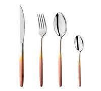 Bisda Couverts en acier inoxydable Poignée en or rose Ensemble de couverts 4 pièces d'argenterie pour 1 personne, cuillères à soupe x1 fourchettes de table x1 couteaux de table x1 cuillères à café x1