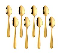 BISDARUN Cuillere a Cafe Expresso Dorées Inox 18/10 Petite Cuillère à Dessert 13,5 cm/5,3 Inch Cuillères à thé Lot de 8 Cuillère à Moka