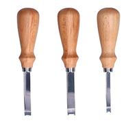 Biseauteurs de bord en cuir, 3 pièces, ensemble d'outils de biseautage de bord en cuir, outils de maroquinerie avec manche en bois, trois tailles (4 mm, 6 mm et 8 mm)