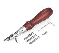 Biseauteurs de Bord en Cuir, Outil de Chanfreinage du Cuir 5 en 1, Outils de Travail du Cuir, Rainure de Couture et Chanfreinage de Bord pour Bricolage, Coupe de Maroquinerie