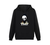 BISEGRLIN Men Long Sleeve Printed Hoodies Blind Skateboard Logo Skater Hoody Sweatershirt Black M