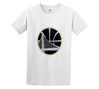 BISEGRLIN Men's David Golden State Black Up and Over Warriors Cotton T Shirt White XXL