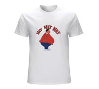 BISEGRLIN Men's Fat Albert Hey Hey Hey T-Shirts White XL