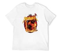 BISEGRLIN Men's Jump in The Fire Poster T-Shirts White L