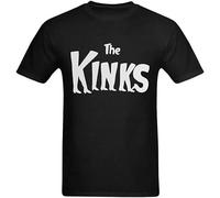 BISEGRLIN Men's The Kinks Logo T Shirt T-Shirts Black XXL