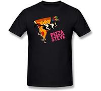 BISEGRLIN Men's Uncle Grandpa UNC Pizza Steve T Shirt T-Shirts Black XXL