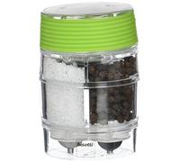 Bisetti 8304 Moulin à Poivre + Salière Acrylique Transparent/Vert 9,5 cm