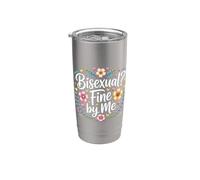 Bisexual Fine By Me Fierté du message LGBTQ - Gobelet isotherme en acier inoxydable double paroi