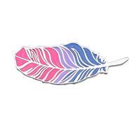 BiSexual Jewelry Bi Bi Bisexual Pride Broche en émail avec plume Bi Pride Bijoux Bisexuels Cadeau LGBTQ, Cuivre