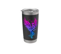 Bisexual Phoenix Bird Bi Pride Flag Rising From Ashes Gobelet isotherme en acier inoxydable double paroi