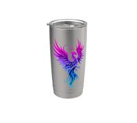 Bisexual Phoenix Bird Bi Pride Flag Rising From Ashes Gobelet isotherme en acier inoxydable double paroi