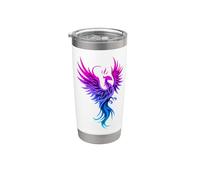 Bisexual Phoenix Bird Bi Pride Flag Rising From Ashes Gobelet isotherme en acier inoxydable double paroi