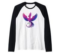 Bisexual Phoenix Bird Bi Pride Flag Rising From Ashes Manche Raglan